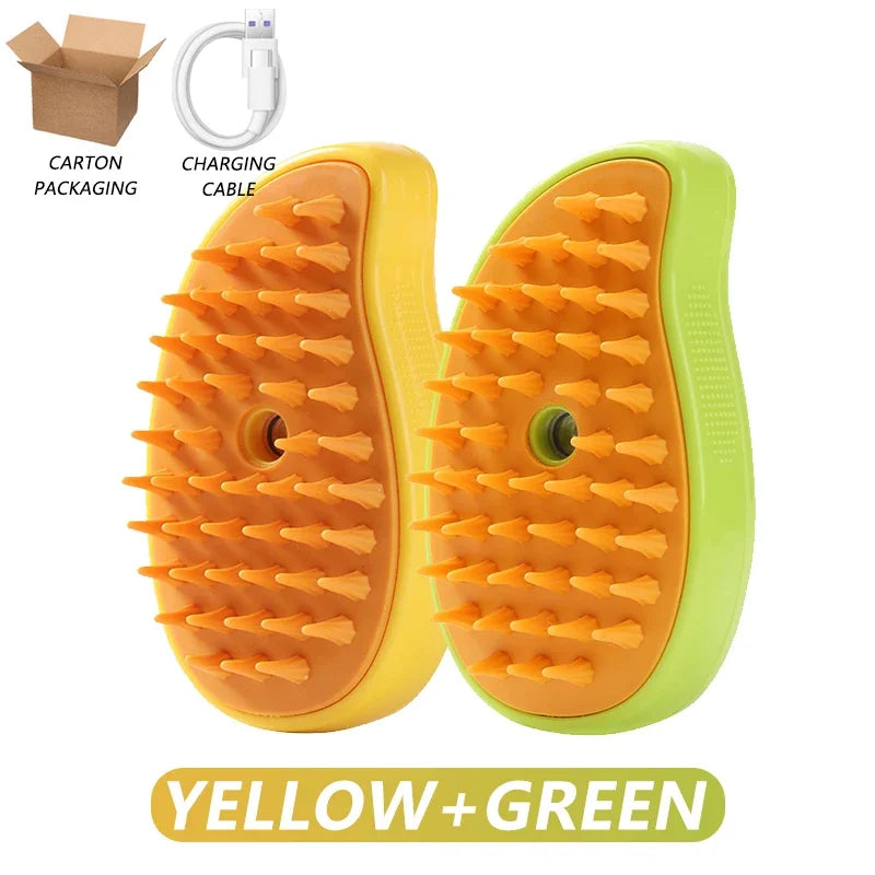 Revolutionary 3-In-1 Steamy Brush for Effortless Pet Grooming: Electric Comb for Hair Removal, Cleaning, and Massage for Cats and Dogs