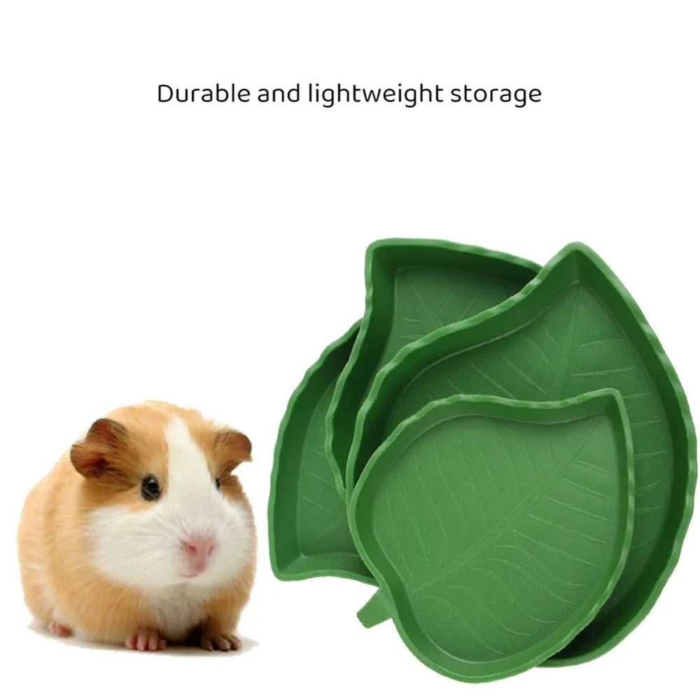 Leaf-Shaped Reptile Feeder Bowl for Turtles, Lizards, Hamsters, and Snakes – Perfect Pet Supply for Small Animals