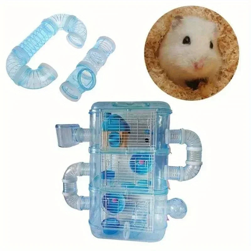Creative Hamster Plastic Tube Maze Tunnel - DIY Fun for Your Golden Hamster!
