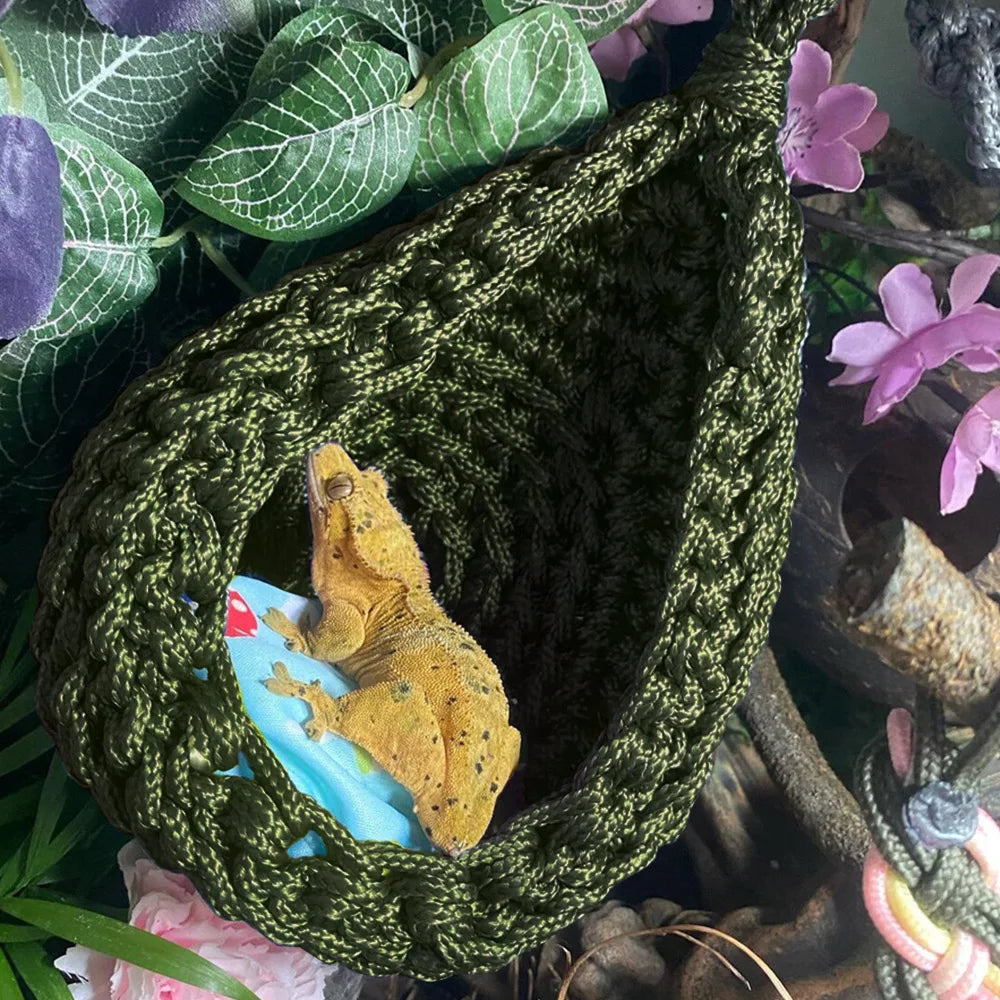 Cozy Reptile Hammock for Bearded Dragons, Chameleons, Hermit Crabs, Geckos, and Snakes - Perfect Sleeping Bed and Lizard Lounge!