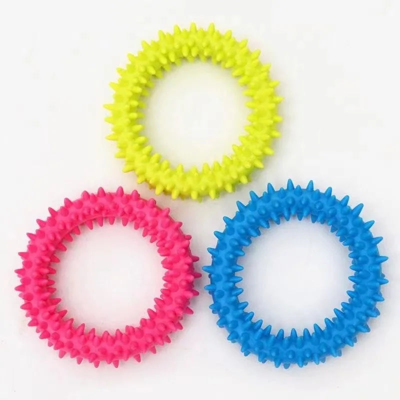 Bite-Resistant Rubber Chew Toy for Small Dogs - The Ultimate Teeth Cleaning Fun!