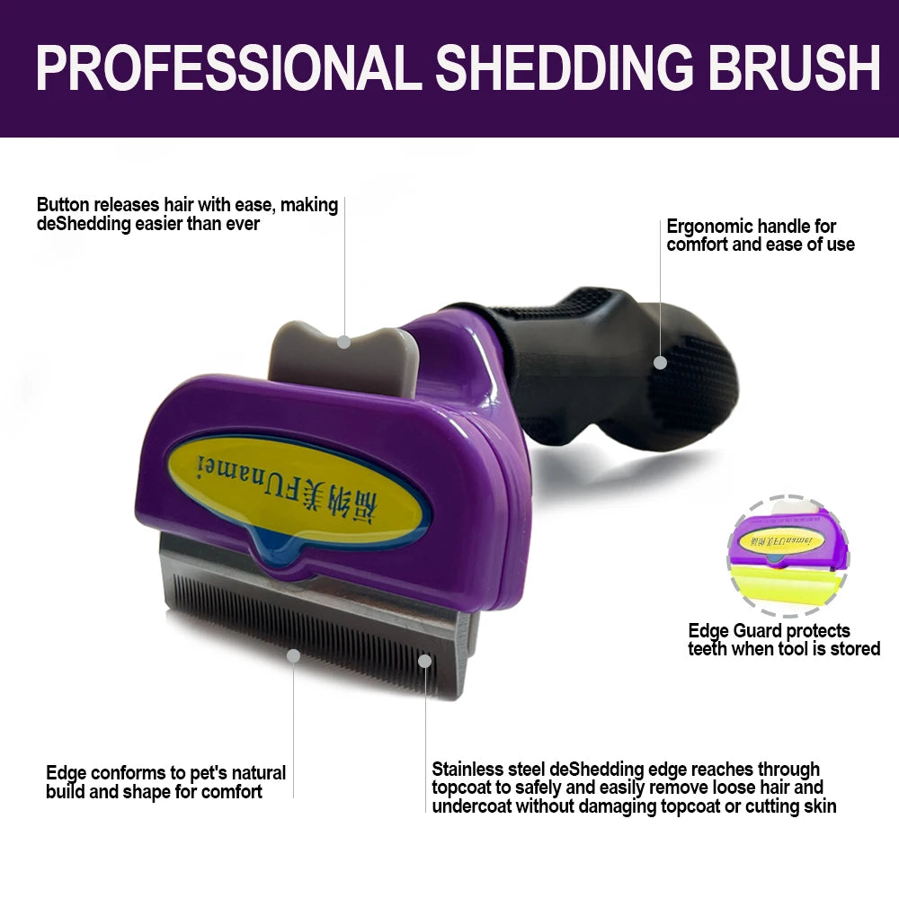 Ultimate Long Hair Cat Brush & Pet Deshedding Tool - Perfect Grooming Brush for Dogs and Cats with Short Hair Comb for Effortless Fur Removal