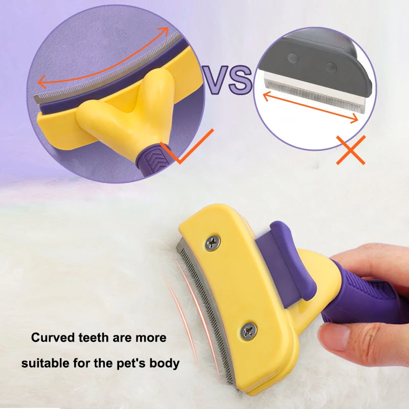 Ultimate Dog and Cat Grooming Brush - Stainless Steel Knotting Comb for Short-Haired Pets, Removes Lice and Loose Hair