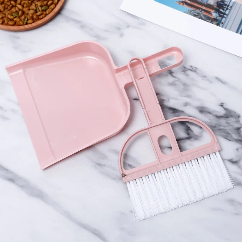 Essential Pet Cleaning Set: Broom and Bedpan for Cats, Hamsters, Rabbits, and Guinea Pigs