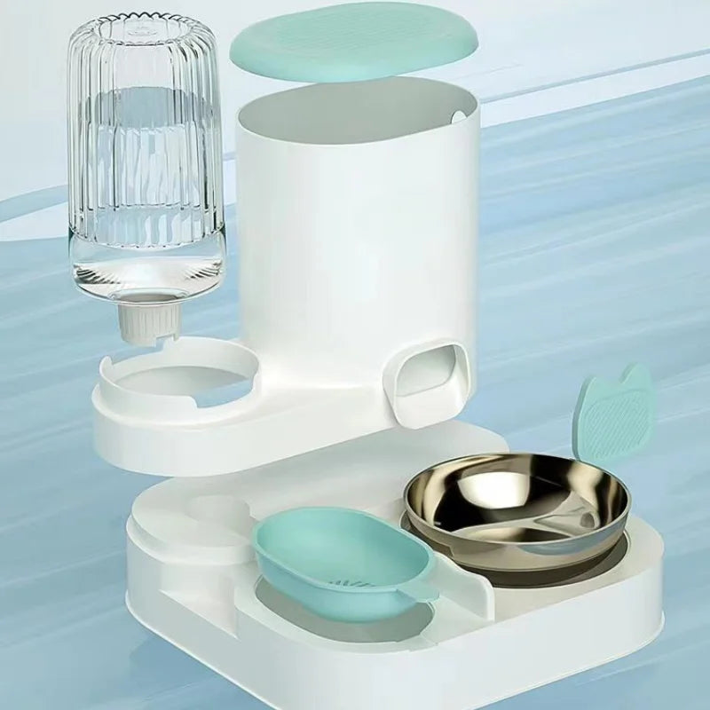 Automatic Cat and Dog Feeder & Water Dispenser - Integrated Food Bowl for Pets