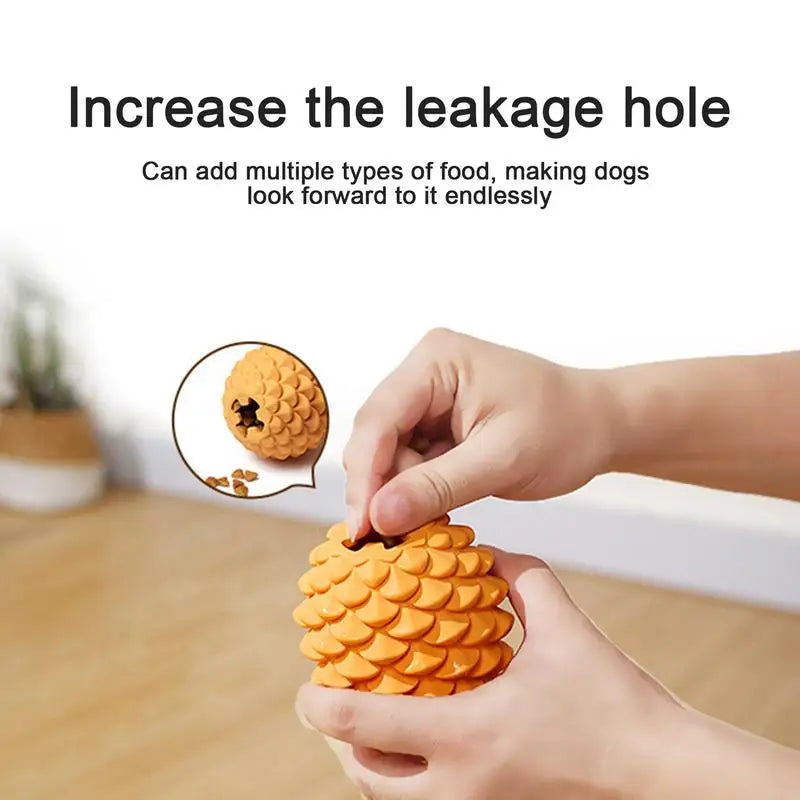 Exciting Pine Cone Dog Treat Dispensing Toy - Durable Chew Toy for Teeth Cleaning and Endless Fun!