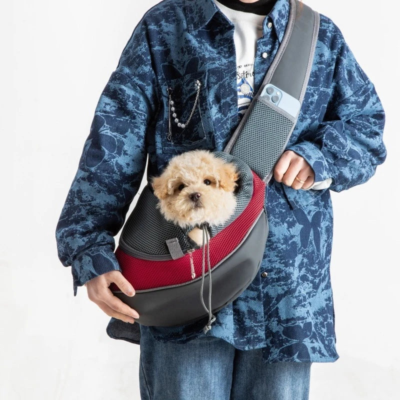 Stylish Pet Carrier Backpack for Dogs and Cats - Travel Tote Sling Bag with Breathable Mesh