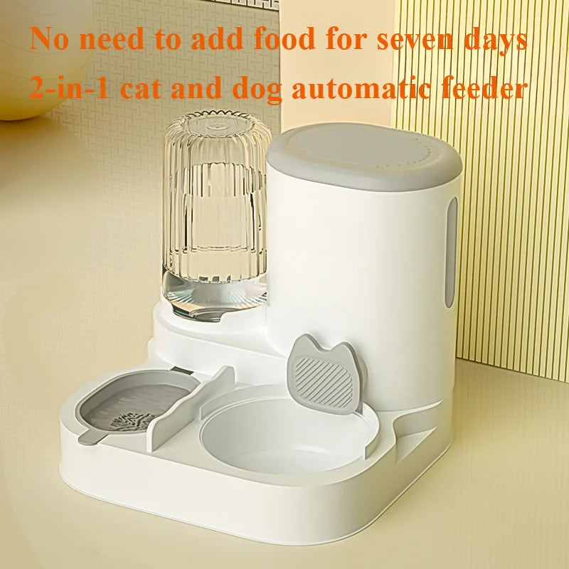 Automatic Cat and Dog Feeder & Water Dispenser - Integrated Food Bowl for Pets