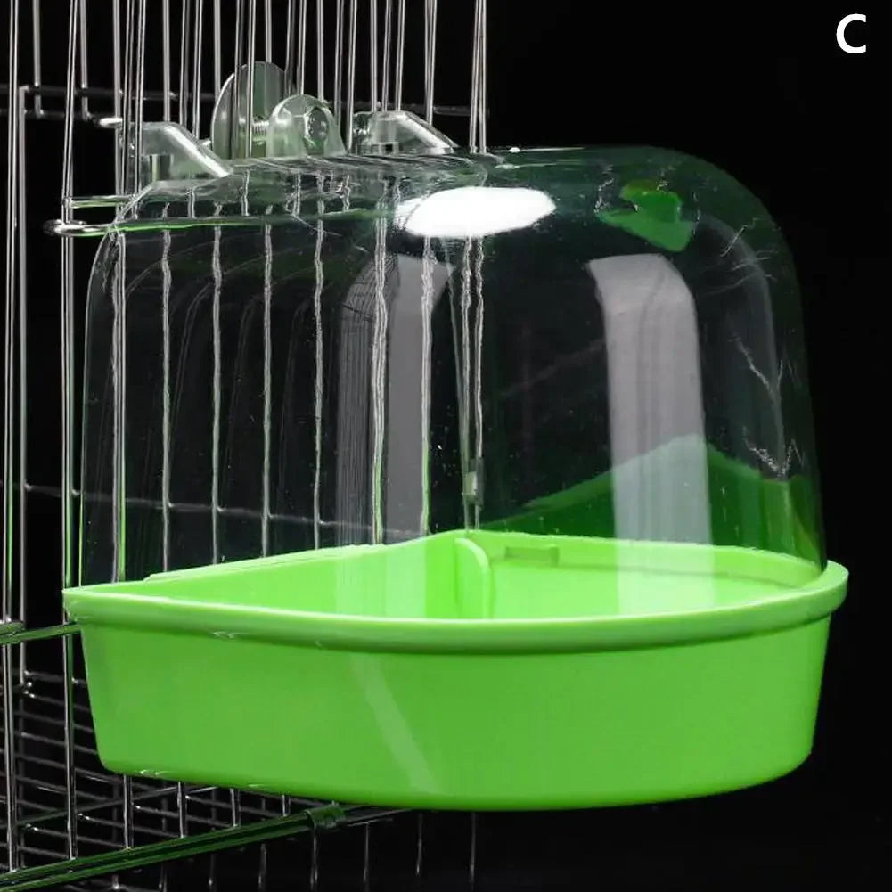 Delight Your Feathered Friends with Our Waterproof and Easy-to-Clean Hanging Bird Bath - Perfect for Parrots and Mynahs!
