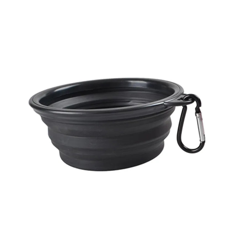 Ultimate Travel Companion: Folding Silicone Dog Bowl with Carabiner for Convenient Outdoor Feeding