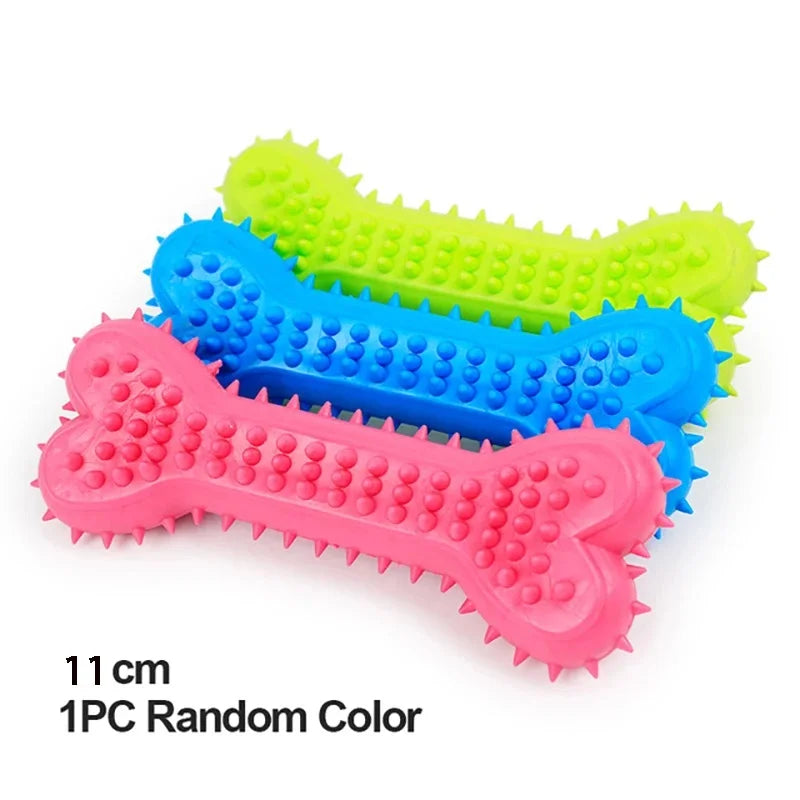 Bite-Resistant Rubber Chew Toy for Small Dogs - The Ultimate Teeth Cleaning Fun!