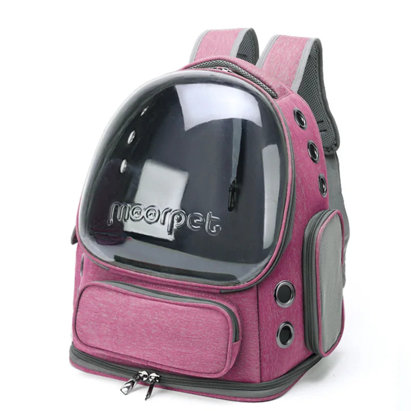 Stylish Transparent Cat Carrier Backpack - Perfect for Outdoor Adventures with Your Feline Friend!