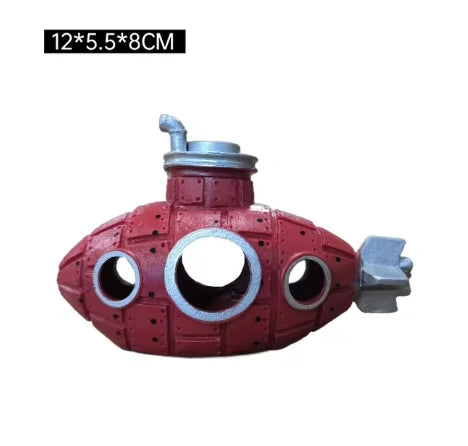Transform Your Aquarium with Our Stunning Resin Submarine Ornaments - Perfect Fish and Shrimp Shelter!