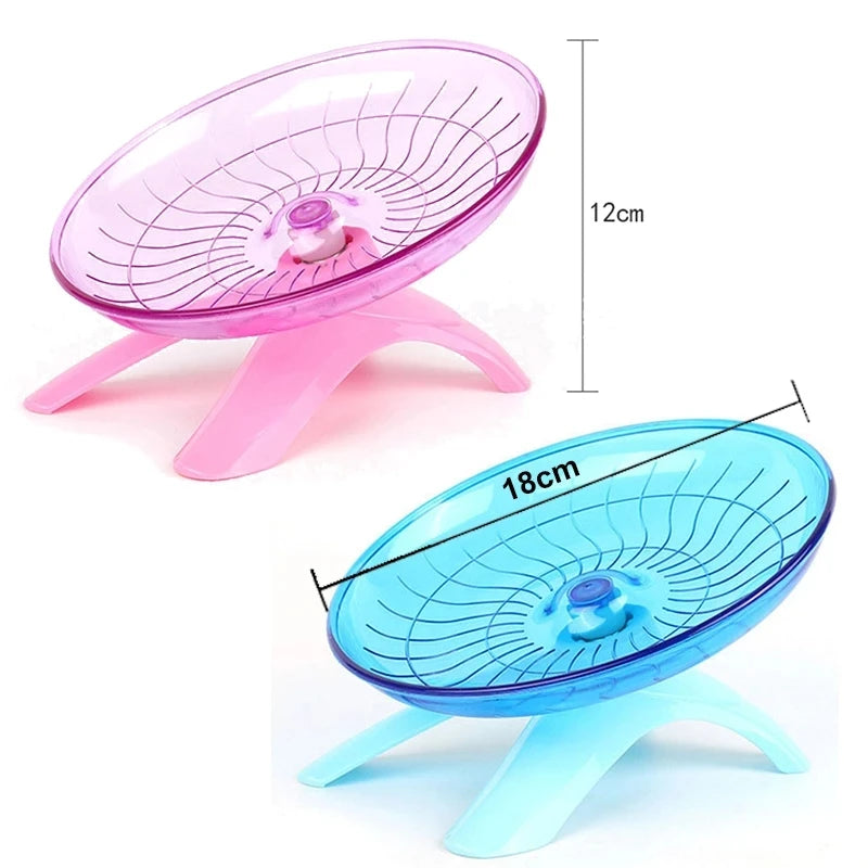 Silent and Stylish Pet Hamster Running Wheel - Mute Flying Saucer with Steel Axle for Happy Small Animals
