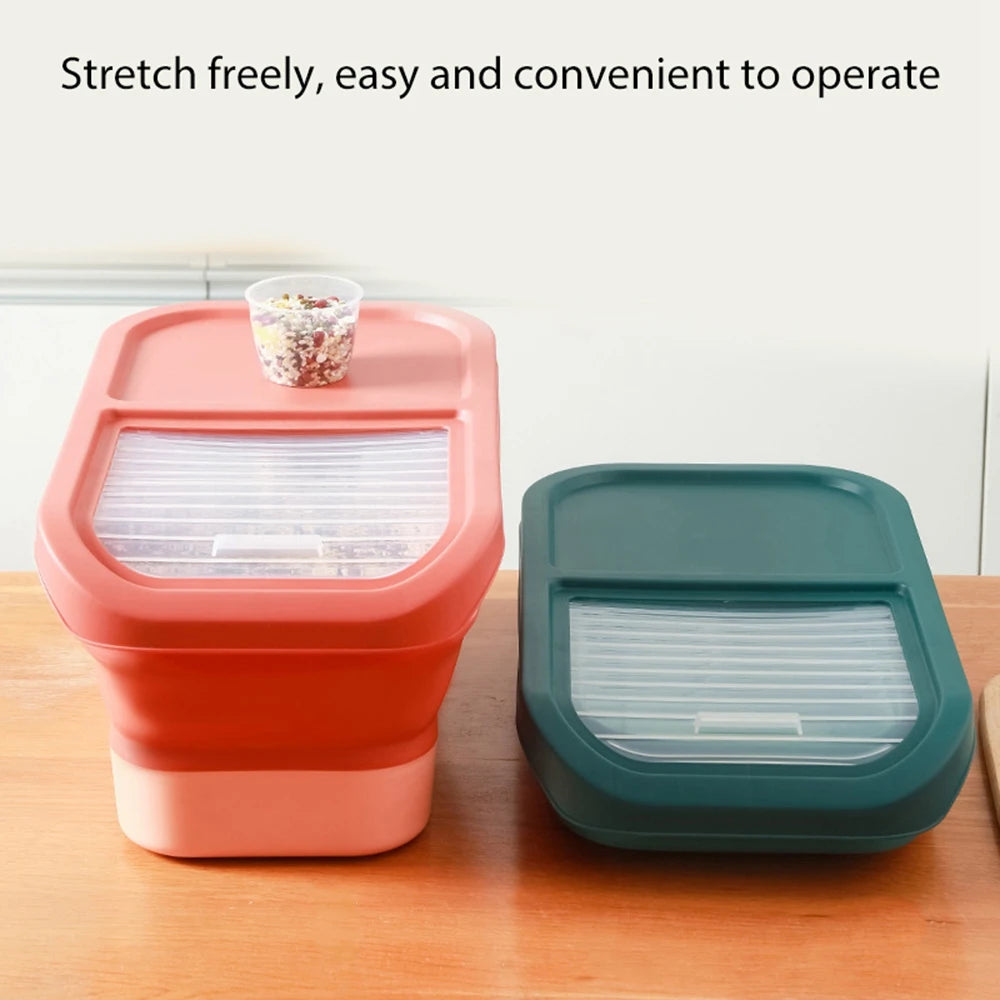 Versatile 13/33LB Collapsible Dog & Cat Food Storage Container - Airtight, Space-Saving Design for Pet Food and Grains