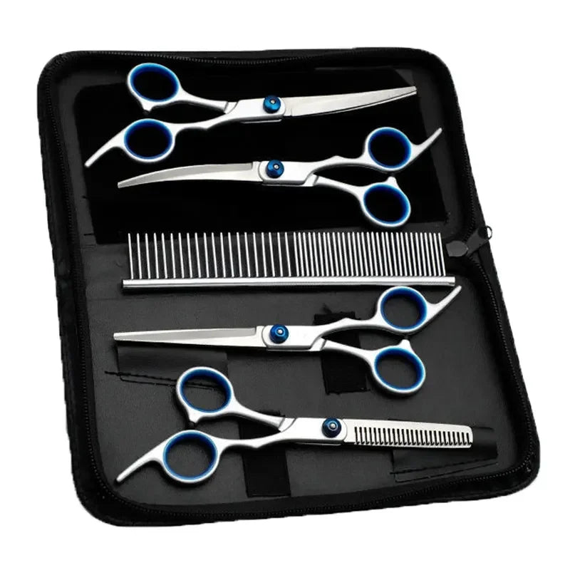 Professional 6-Inch Stainless Steel Dog Grooming Scissors - Essential Cutting Tools for Pet Hairdressers