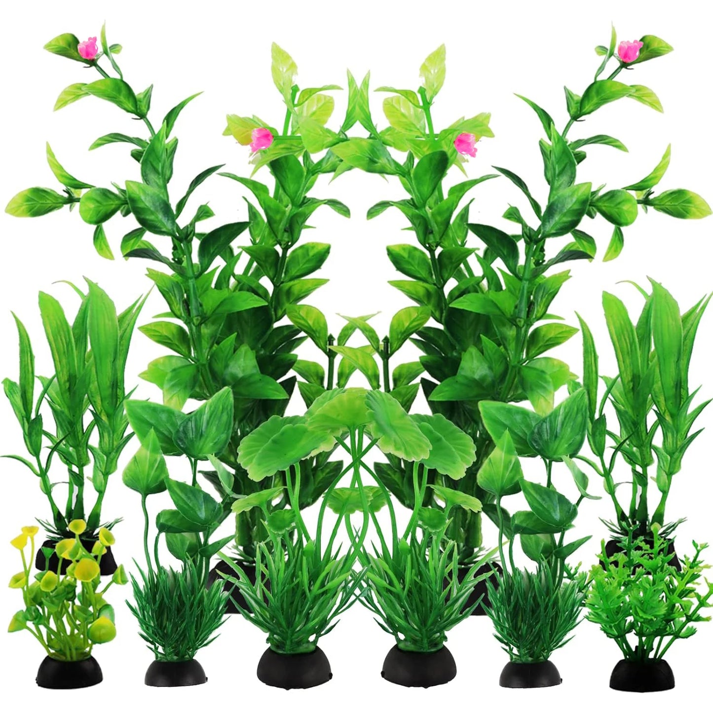 Transform Your Aquarium with 10 Pcs of Lush Green Artificial Plants - Perfect Decorations for Fish Tanks