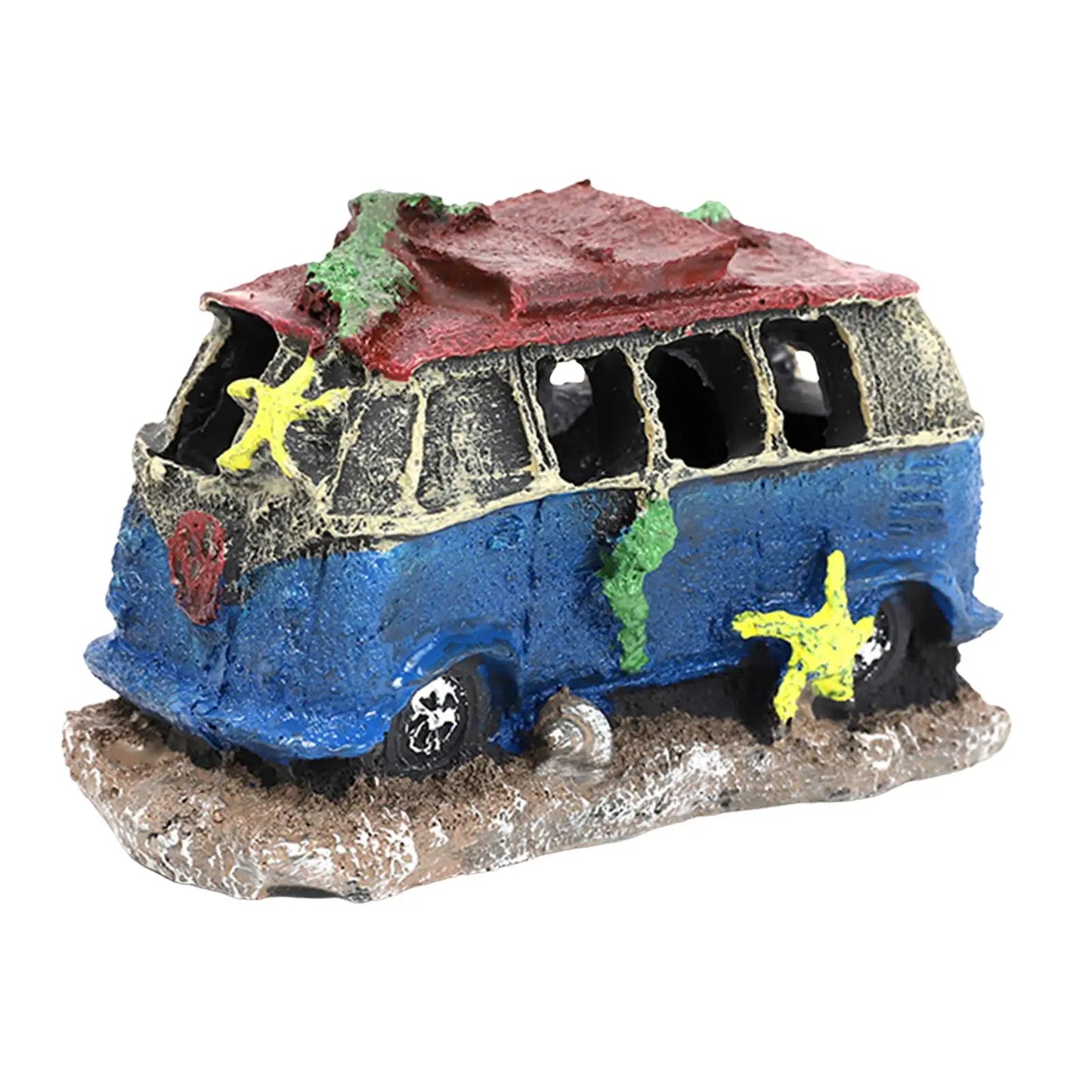 Transform Your Aquarium with Our Realistic Resin Car Wreck Decoration - Perfect Hideout for Fish and Aquatic Pets!