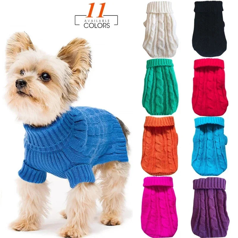 Cozy Knitted Dog Sweater for Small to Medium Breeds - Perfect Winter Wear for Your Chihuahua and Yorkshire Terriers