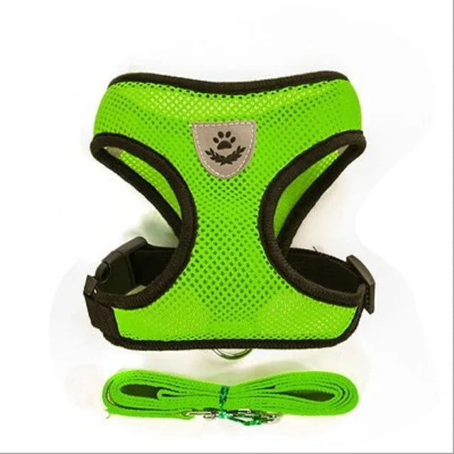 Adjustable Reflective Cat and Dog Harness with Leash - Breathable Mesh Vest for Ultimate Comfort and Safety