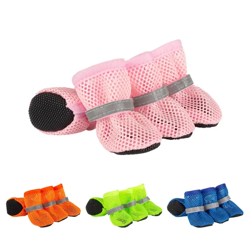 Protect Your Pup's Paws with Our 4-Piece Non-Slip Breathable Dog Boots – Perfect for Small to Medium Dogs!