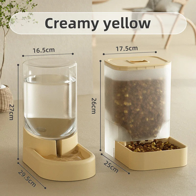 Automatic Pet Feeder and Water Dispenser - Convenient Food Storage Solution for Dogs and Cats