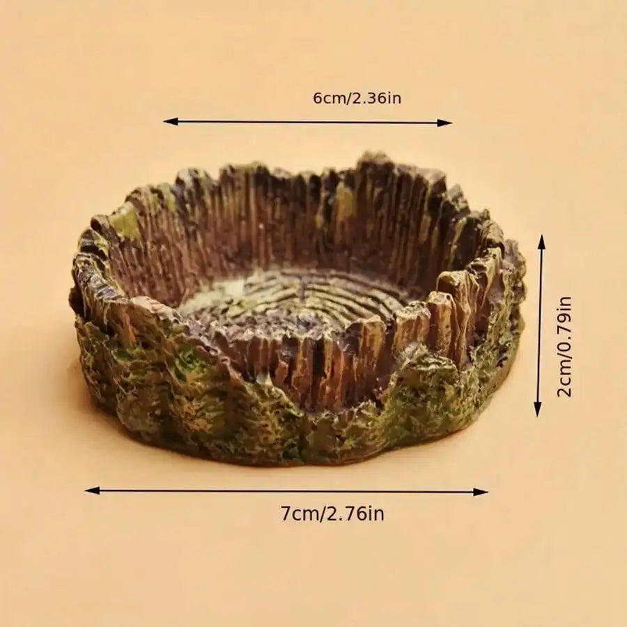 Transform Your Reptile's Habitat with Our Tree Stump Shaped Food and Water Bowl - Perfect for Lizards and Snakes!