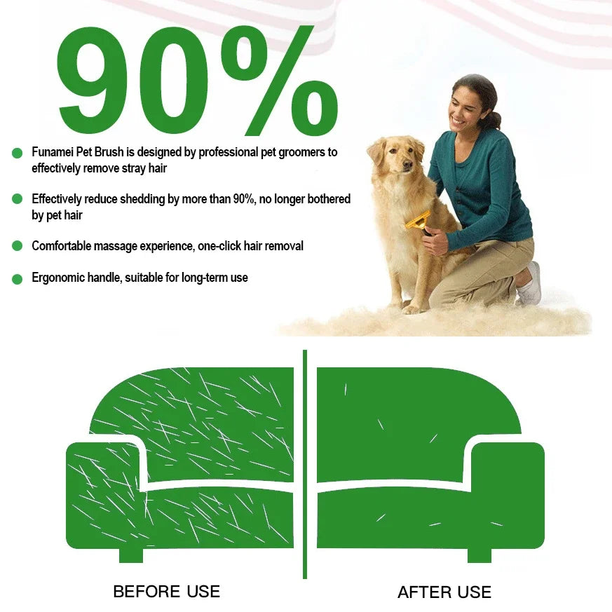 Ultimate Long Hair Cat Brush & Pet Deshedding Tool - Perfect Grooming Brush for Dogs and Cats with Short Hair Comb for Effortless Fur Removal