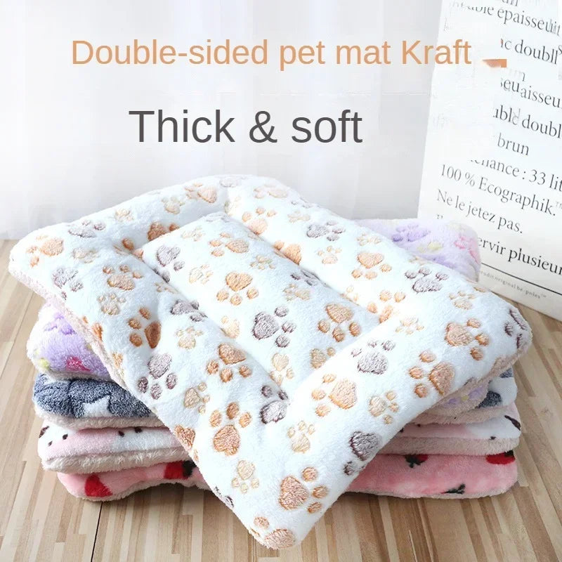 Cozy Double-Sided Pet Mat for Cats and Small Dogs - Soft Plush Sleeping Pad and Travel Blanket