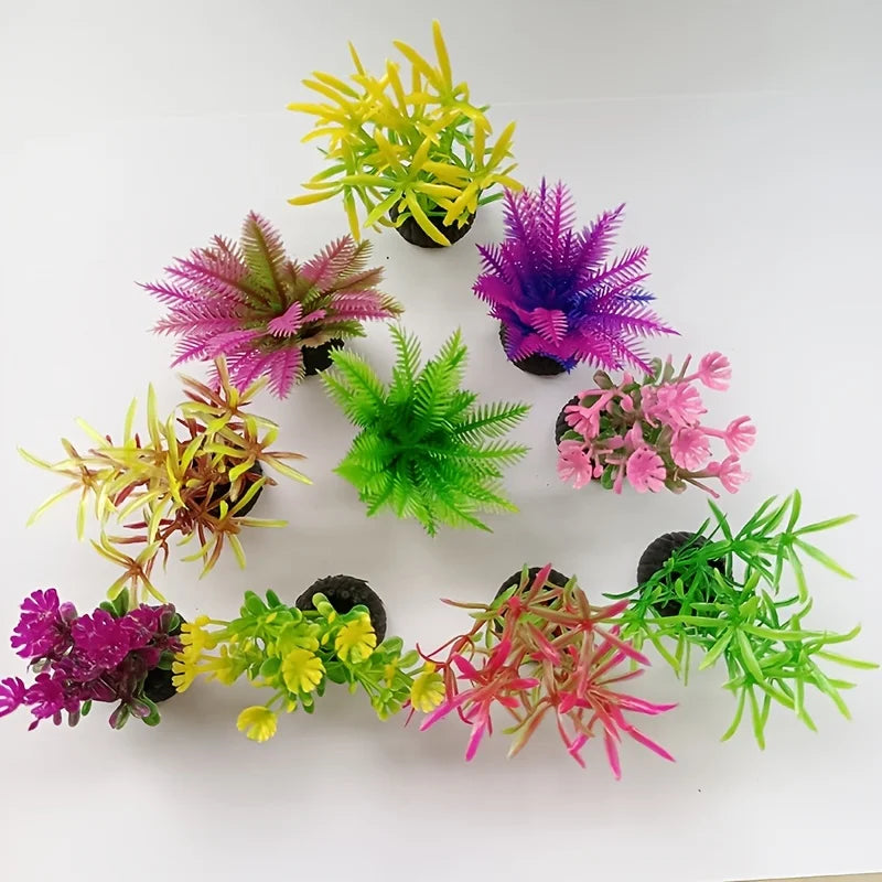 Transform Your Aquarium with 10 Pcs of Lifelike Artificial Seaweed Plants - Perfect for Fish Tank Decor!