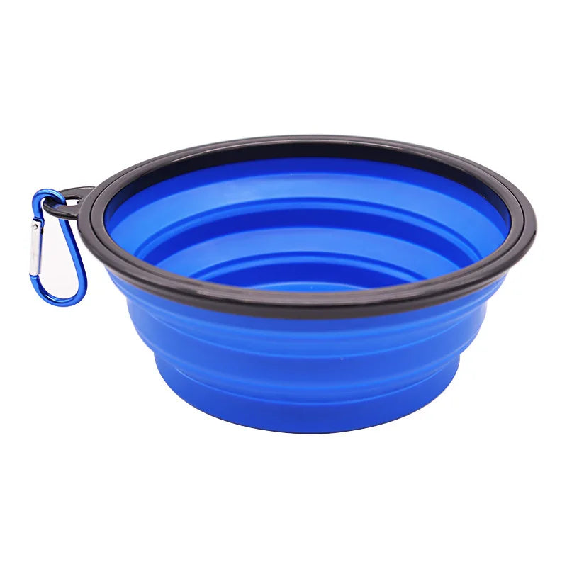 Ultimate Travel Companion: Folding Silicone Dog Bowl with Carabiner for Convenient Outdoor Feeding