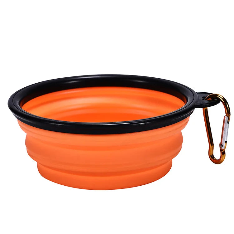 Ultimate Travel Companion: Folding Silicone Dog Bowl with Carabiner for Convenient Outdoor Feeding