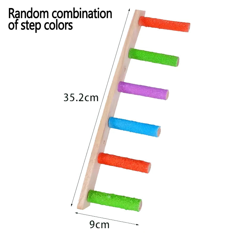 Engaging and Fun Wooden Bird Climbing Ladder - 4/6/8 Step Parrot Toy for Interactive Play and Exercise
