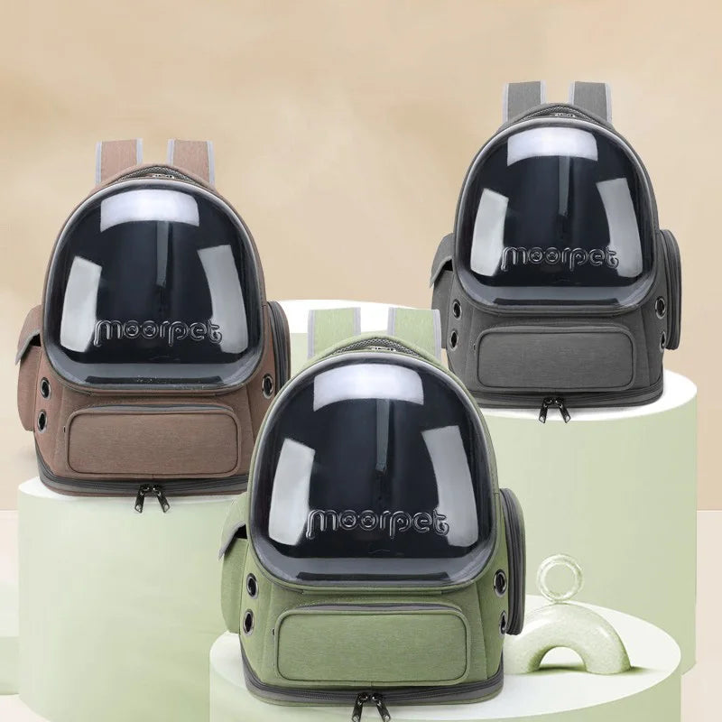 Stylish Transparent Cat Carrier Backpack - Perfect for Outdoor Adventures with Your Feline Friend!