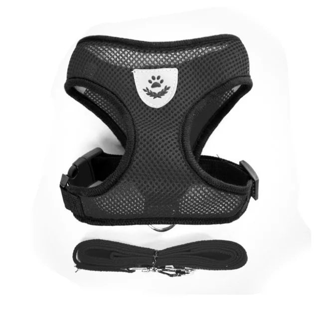 Adjustable Reflective Cat and Dog Harness with Leash - Breathable Mesh Vest for Ultimate Comfort and Safety