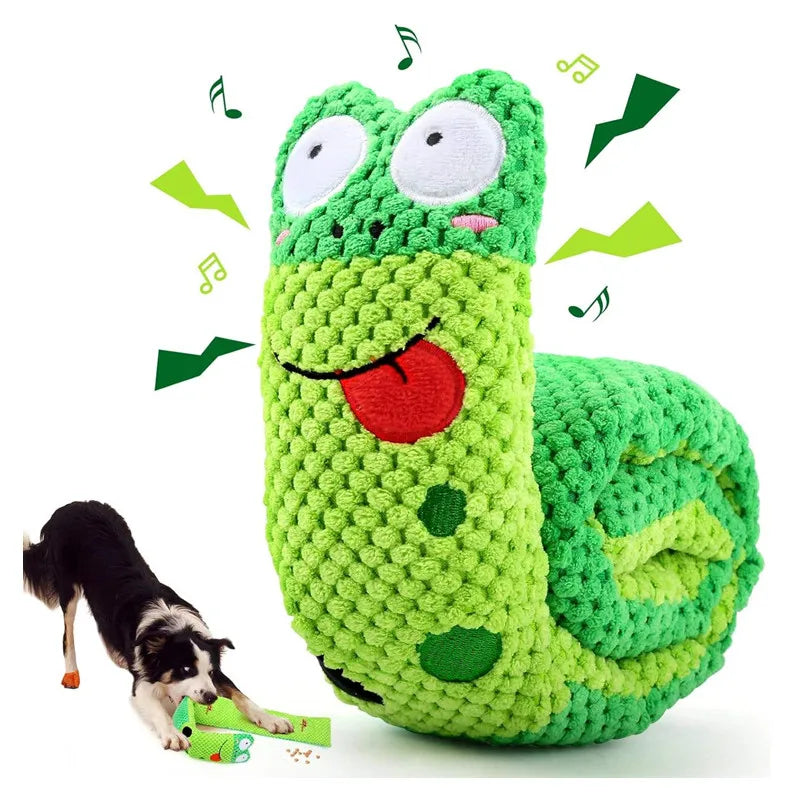 Engaging and Interactive Plush Dog Puzzle Feeder with Sound Squeak - Perfect Toy for Spirited Puppies and Chewing Enthusiasts