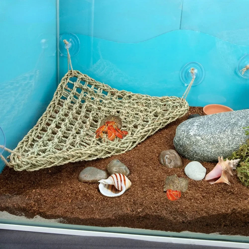 Cozy Bearded Dragon Hammock: Ultimate Lounger for Chameleons, Lizards, Geckos, Snakes, and Iguanas - Perfect Grass Cushion Pet Bed & Swing