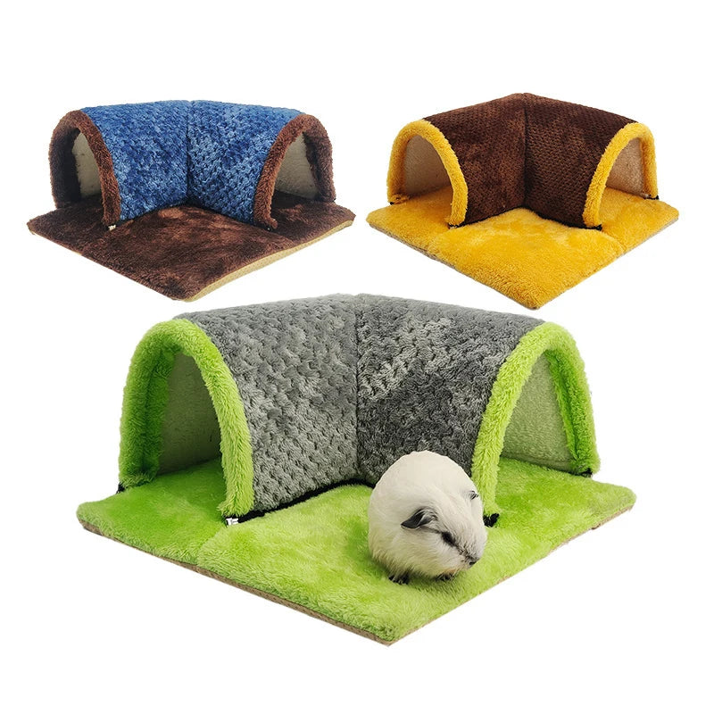 Cozy Plush Tunnels for Small Pets - Perfect Winter Hideaway for Guinea Pigs, Squirrels, Rabbits, and More!