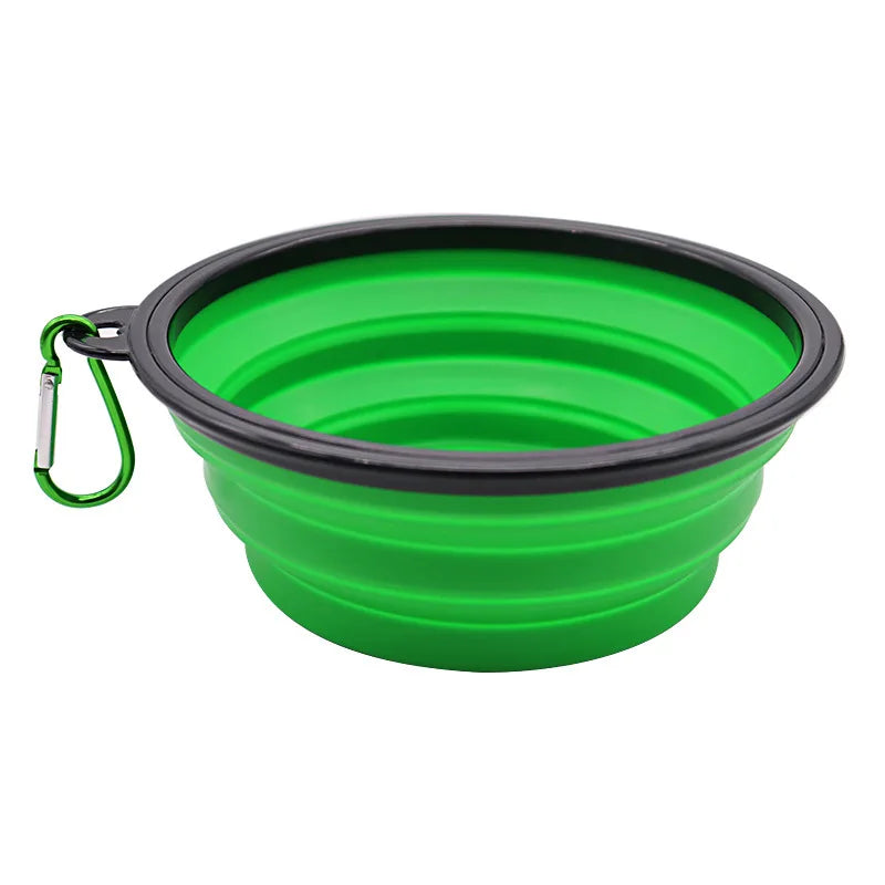 Ultimate Travel Companion: Folding Silicone Dog Bowl with Carabiner for Convenient Outdoor Feeding
