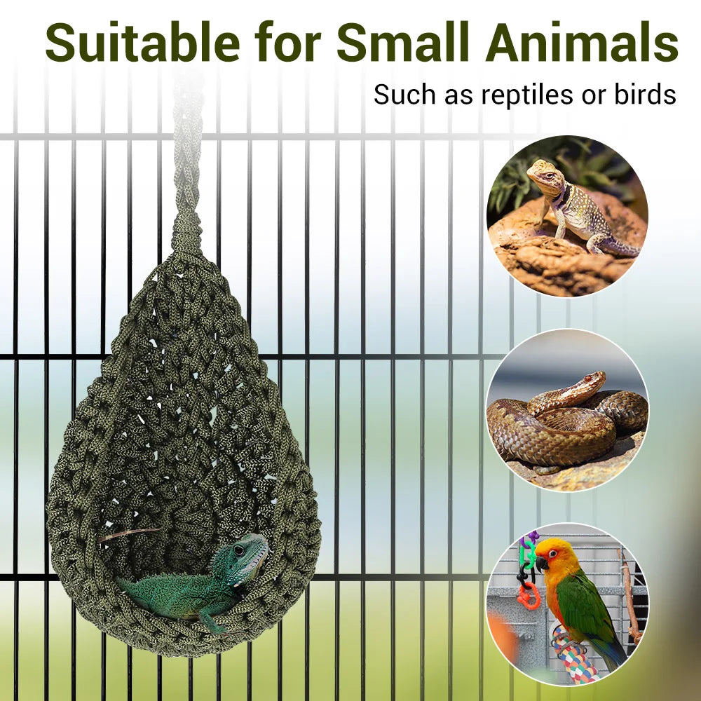 Cozy Reptile Hammock for Bearded Dragons, Chameleons, Hermit Crabs, Geckos, and Snakes - Perfect Sleeping Bed and Lizard Lounge!
