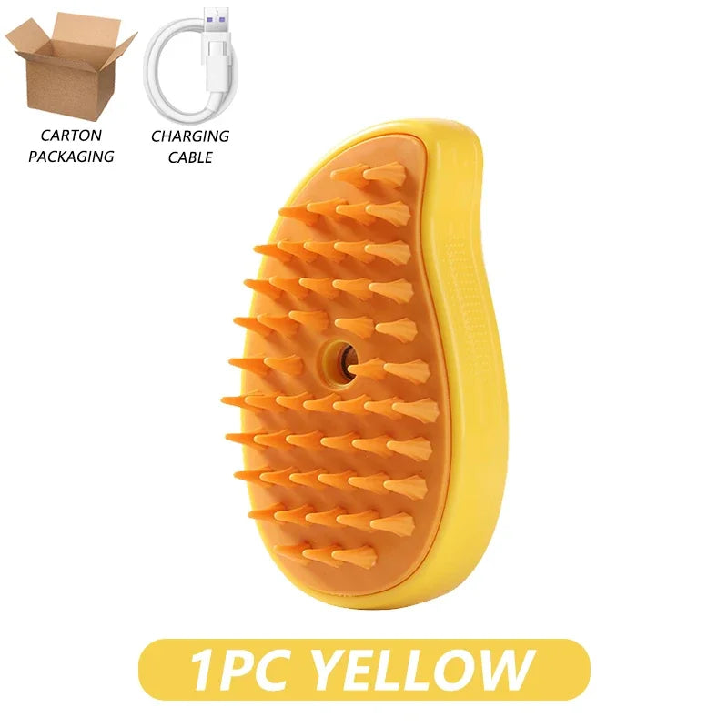 Revolutionary 3-In-1 Steamy Brush for Effortless Pet Grooming: Electric Comb for Hair Removal, Cleaning, and Massage for Cats and Dogs