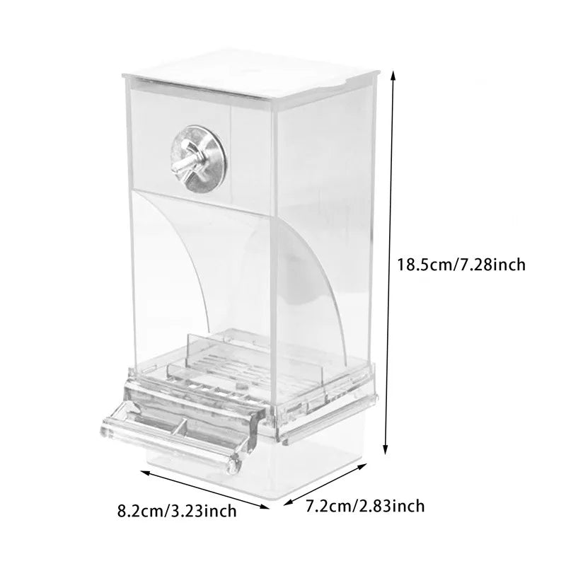 Automatic Acrylic No Mess Bird Feeders - Perfect Parrot Drinker & Food Container for Budgerigars and Parakeets