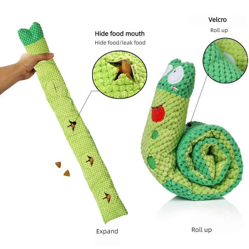 Engaging and Interactive Plush Dog Puzzle Feeder with Sound Squeak - Perfect Toy for Spirited Puppies and Chewing Enthusiasts
