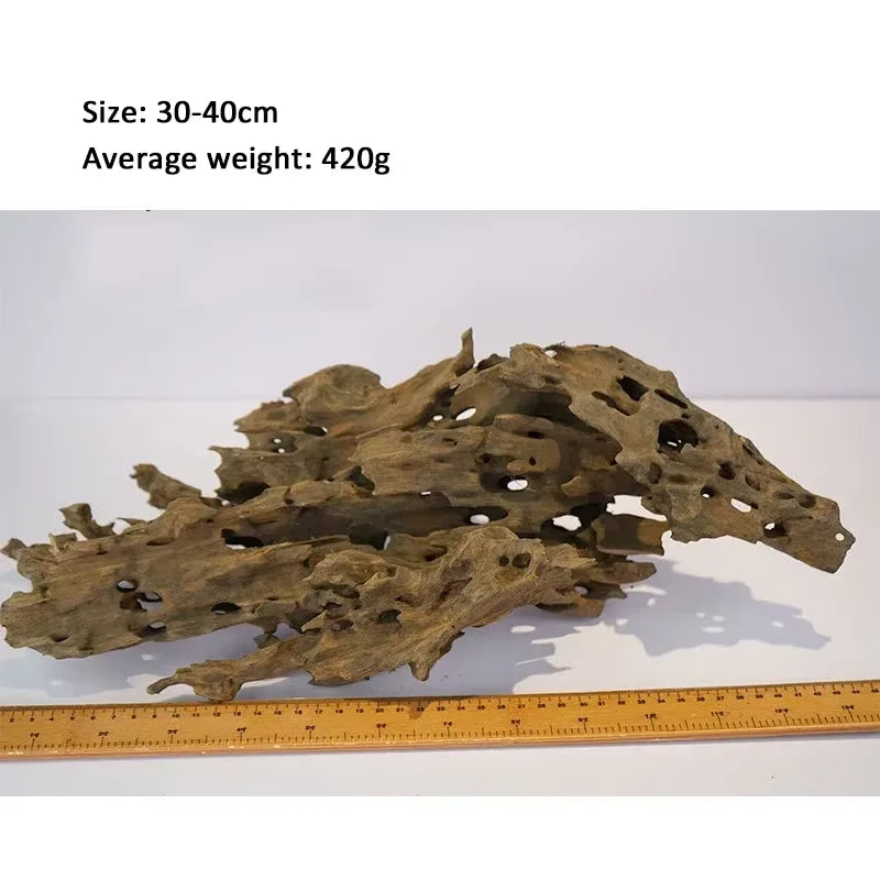 Natural Porous Wooden Driftwood for Aquariums - Unique Fish Tank Decoration for Crabs, Shrimp, and Fish
