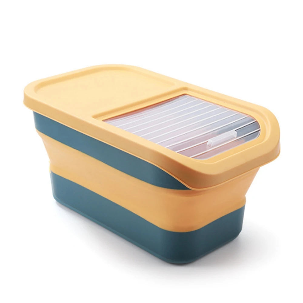 Versatile 13/33LB Collapsible Dog & Cat Food Storage Container - Airtight, Space-Saving Design for Pet Food and Grains