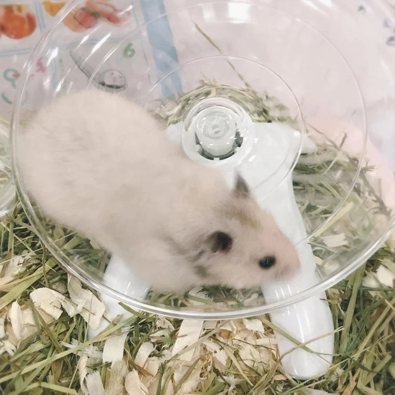 Silent and Stylish Pet Hamster Running Wheel - Mute Flying Saucer with Steel Axle for Happy Small Animals