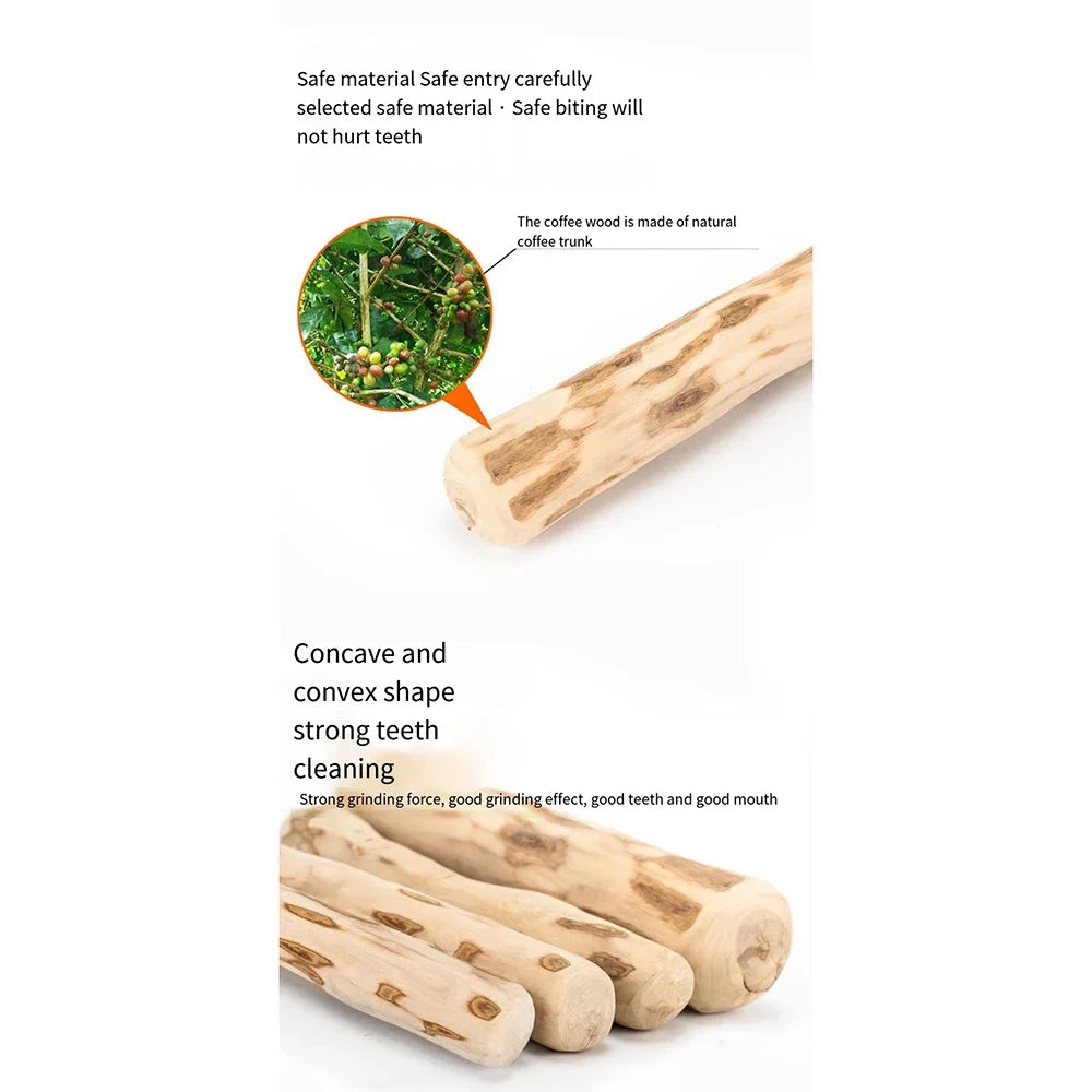 FZCSPEED Coffee Wood Dog Chew Toy - Durable Chew Stick for Tooth Pressure Relief and Endless Playtime