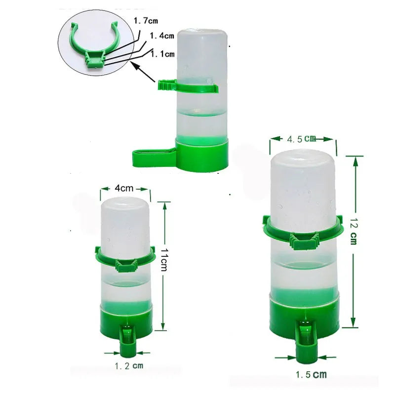 Automatic Bird Feeder and Water Dispenser - 4 Durable Plastic Cups for Parrots and Birds - Essential Feeding Accessories