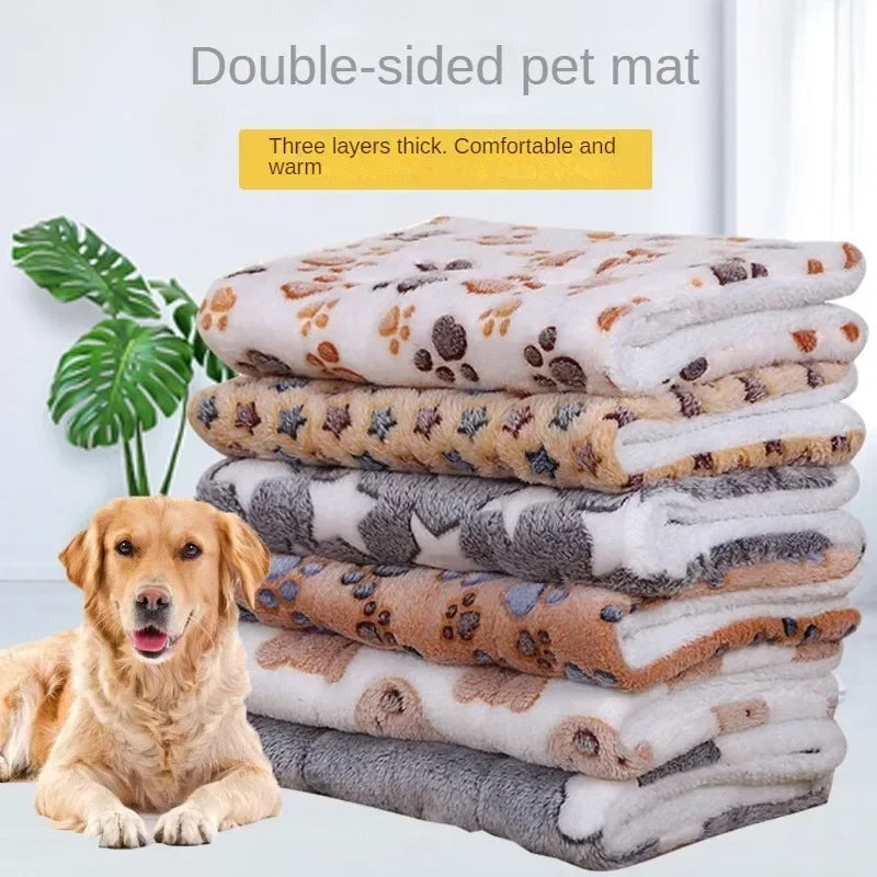 Cozy Double-Sided Pet Mat for Cats and Small Dogs - Soft Plush Sleeping Pad and Travel Blanket