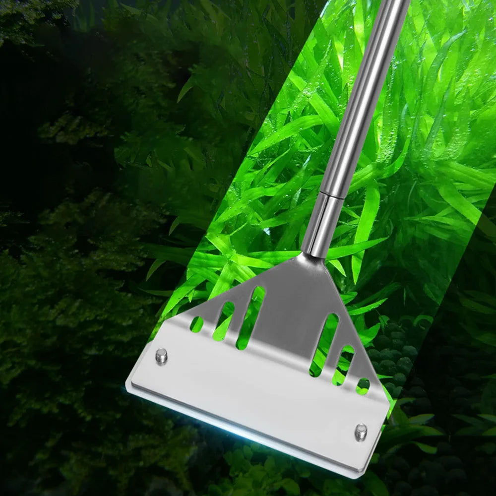 Revolutionize Your Aquarium Maintenance with the Stainless Steel Dual-Use Algae Scraper - Effortlessly Clean Your Fish Tank!